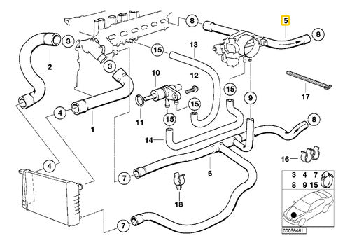 Uro Heater Hose for BMW Series 3 E36 325i M50 1