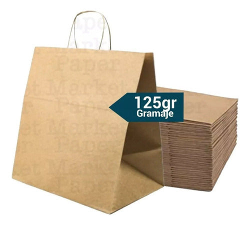 Market Paper 100 Kraft Bags 20x18x8 + 100 Kraft Bags 30x22x10 with Handle 1