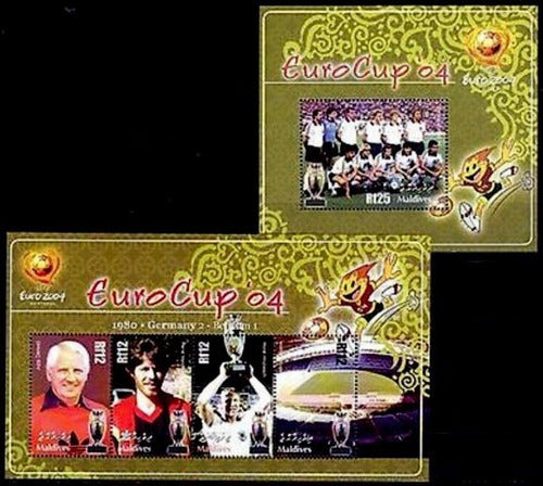 Fútbol - Eurocopa 2004 - Maldivas - Hojita + Block Mint 0