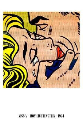 Roy Lichtenstein - Kiss V - Beso V - 1964 - Lámina 45x30 Cm. 0