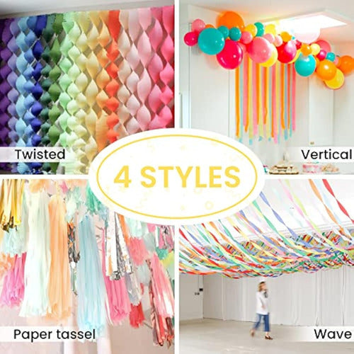 PartyWoo Crepe Paper Streamers, 6 Rolls 5