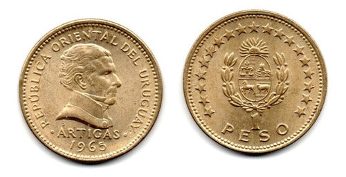 Moneda Uruguay 1 Peso Año 1965 Km#46 Xf+ 0