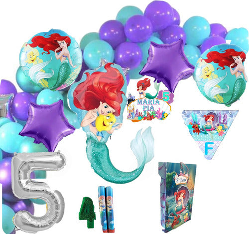 Generic Set of Ariel Mermaid Balloons for Birthday Decoration 0