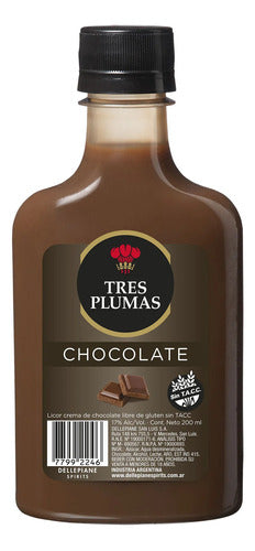 Licor Tres Plumas Chocolate 200ml Pack 6 Unidades 0