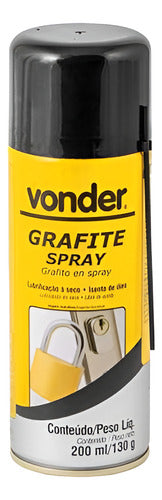 Grafite Em Spray 200ml/130g Fechaduras Cadeados Vonder 0