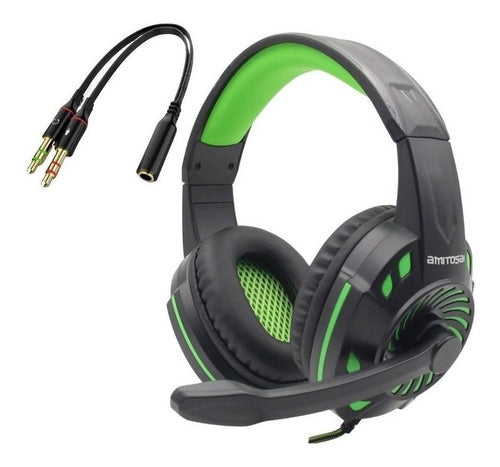 Amitosai MTS-FLOSS Gaming Headset + 2-in-1 Audio Adapter 0