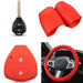 Cubre Volante + Funda Llave Silicona - Hilux Sw4 - Rojo 0