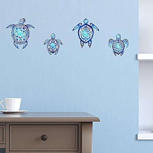 4 Piezas Decoraciones De Pared De Baño De Tortuga Marina Océ 1