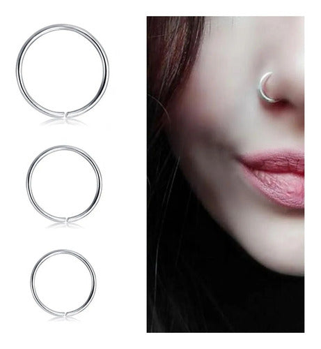 Lula Accesorios Combo Piercing Falsos Fake X16 Helix Cuff Nariz Oreja Acero 2