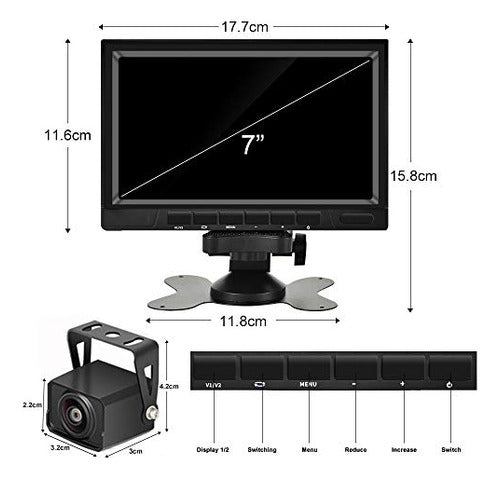 Podofo HD 1080P RV Backup Camera with 7 Inch DVR Split Screen Monitor 6