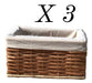 DECOTEFF Wicker Baskets Set of 3 - 30 X 20 X 15 cm with Cover 1