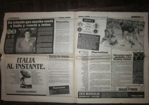 Antiguo Diario Ultimas Noticias Deportivo Italia 1990 11 De 1