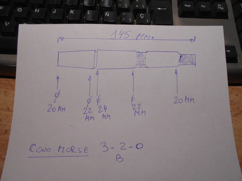 Horo Morse Cone 3-2-0 B Chuck Arbor for Lathe 5