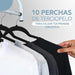 Perchas Terciopelo Adultos Negras X 50 Unidades 1