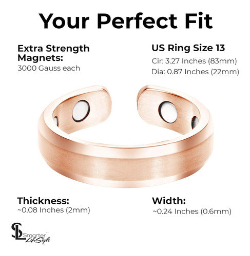 Smarter LifeStyle Elegant Titanium Magnetic Therapy Ring 2