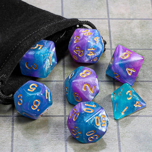 Conjunto De Dados Dnd Con Bolsa Negra Para Juegos De Rol 5