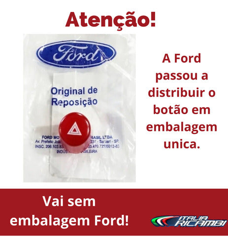 Botão Do Pisca Alerta Original Ford Fiesta Ecosport Ka Courier Zetec Rocam 2002 2003 2004 2005 2006 2007 2008 2009... 1