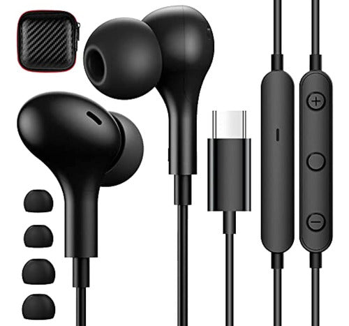 Apetoo USB C Headphones for Samsung S22, Stereo High Fidelity Earphones 0