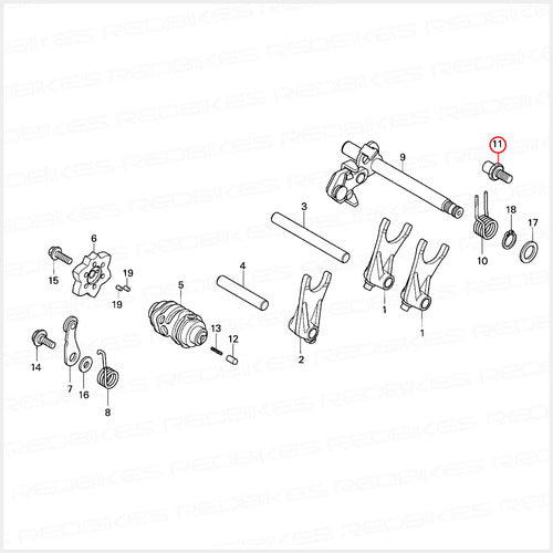 Perno Resorte Selectora Cambio Honda Titan Cg150 Original Th 1