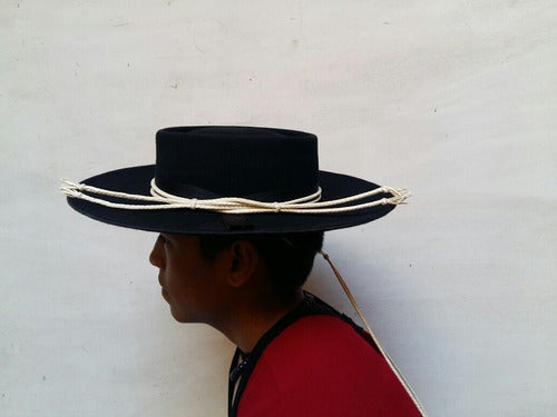 Gaucho Wool Hat with Chin Strap and Brim 1