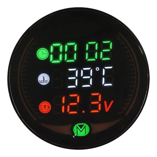 Voltímetro Digital Termómetro Reloj Luz Moto 4