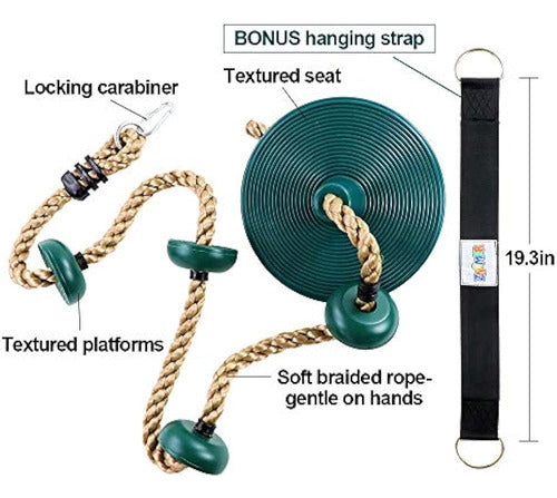 Zncmrr Climbing Rope with Swing Disco Platforms 1