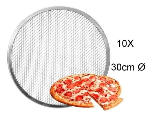 Kit 10 Telas Para Pizza Em Alumínio - 30 Cm 1