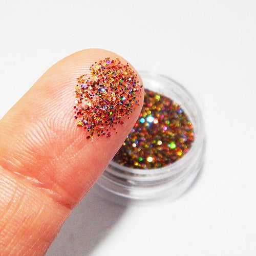 Gibre Glitter Multicolor Uñas Labios Ojos 1