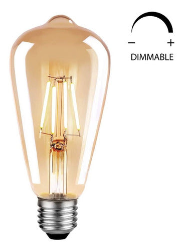 Unilux Lampara Filamento Led Pera Ambar 4w Dimerizable 1