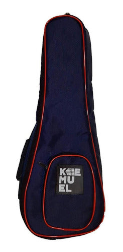 KEMUEL Soprano Ukulele Padded Case Dark Blue with Red Trim 0