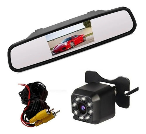 Kit Espejo Retrovisor Con Camara Retroceso 4,3 Pulgadas 0