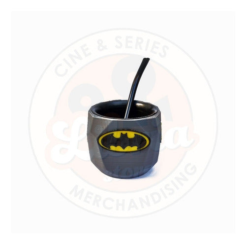 Mate Batman Classic Logo - Dc - With Straw - 3D - Mate Batman Logo Clásico - Dc - Con Bombilla -  3D