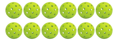 Conjunto De Pickleball Verde Pe Pe, 12 Unidades, 74 Mm, 40 F 1