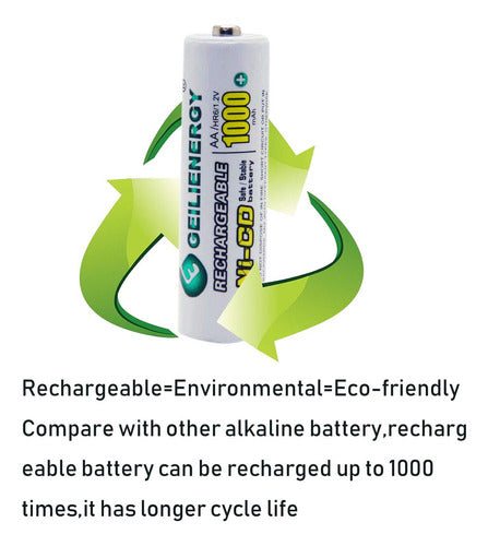 Geilienergy - Pilas Recargables Aa Ni-cd De 1000 Mah, Pilas 5