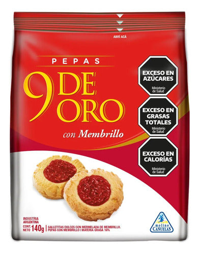 9 de Oro Galletitas Dulces Pepas Con Membrillo 140gr 0