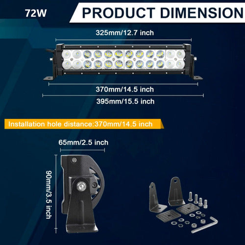 Faro Barra Led Auto 72w 1