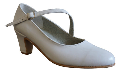 Impulso Danza Professional Folklore and Spanish Leather Shoes in White 2