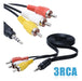 Cable Mini Plug 3.5 Mm A 3 Rca Audio /video Stereo 1.40mts 2