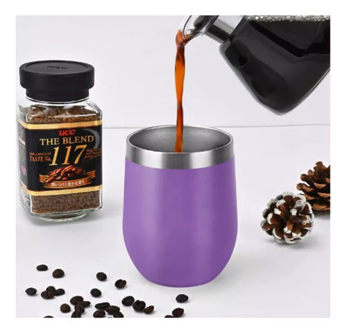 Mate De Acero Inoxidable 230ml C/ Tapa Violeta 1