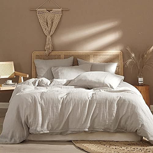 Ivellow 100% French Linen Washed Duvet Cover Set 0