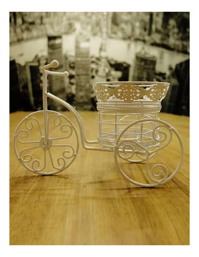 Foto Metal Bicycle Planter 25 cm x 16 cm White 2