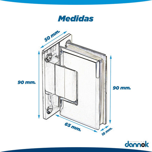 Bronzen 180º Shower Door Hinge HB-1090-A 1