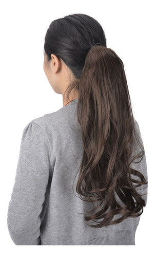 So.Sexy Light Brown Synthetic Wavy Curly Ponytail 2