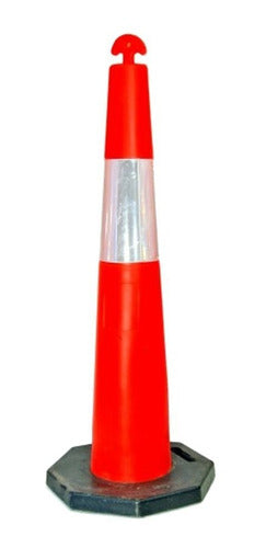 Big Step Reflective Traffic Cone Orange Semi-Flexible Rubber Base 115cm 0