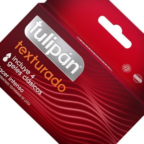 Tulipán Textured Latex Condoms 3 Boxes x12 Units Kit 5