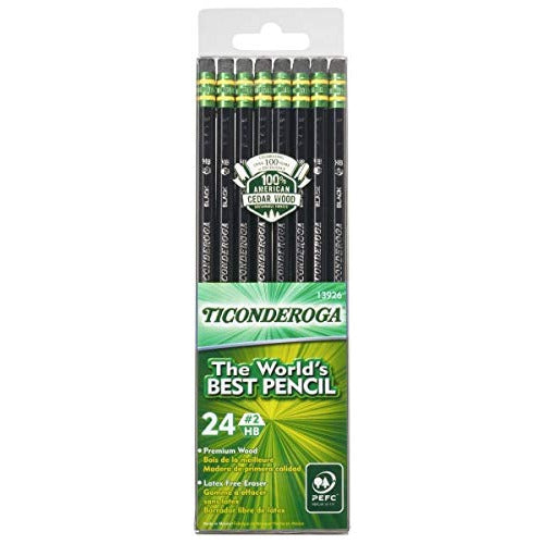 Dixon Ticonderoga #2HB Pencils 24U 13926 Graphite Core 0