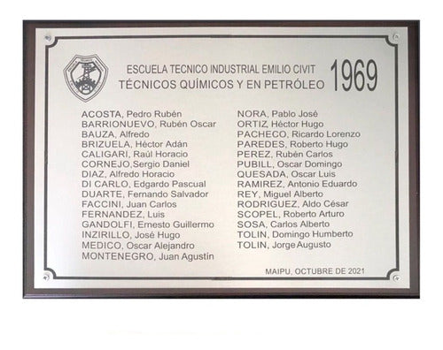 La Casa de los Grabados Placa Escuela Egresados Homenaje 40x30 0