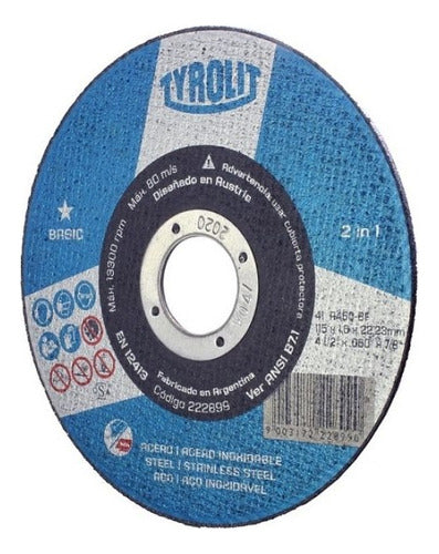 Tyrolit Cutting Disc 222899 Basic 115 X 1.6 X 22.23 Tyrolit X25u 1