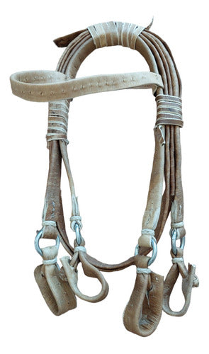 Lazosartesanales Double Reins and Headstall for Horse Tack 0