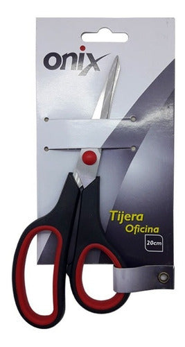 Onix 20 cm Medium Metal Office Scissors with Rubber Grip 0